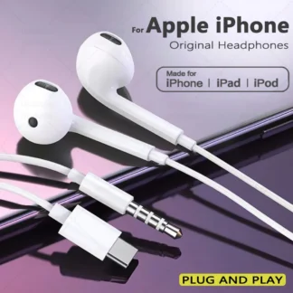 Original Wired Earphones For Apple iPhone 17 Pro Max16 15 14 13 12 11 Mini USB C Headphones Type C With Microphone Stereo Earbud 1