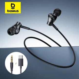 Baseus Encok CZ11/HZ11 Wired Earphones Type-C/3.5mm Jack Wired Headphones With Mic 120°Angle For Laptop Computer Tablet Phone 1