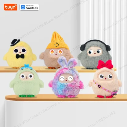 Tuya Smart AI Plush Robot, Voice Interactive E-Pet, Dynamic LED Eyes Companion Toy, USB Rechargeable, Present for All Ages 3
