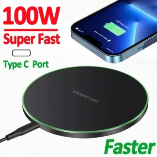 100W Fast Wireless Charger Pad For iPhone 15 14 13 12  X Pro Max 8 Samsung Galaxy S23 Xiaomi Wireless Charging Station Chargers 1