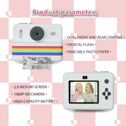 Digital Children Camera For Photography Mini Printer Portable Thermal Instant Print Photo Kids Camera 2.8inch HD Video Toy Gifts 5