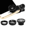 3-in-1 Wide Angle Macro Fisheye Lens Camera Kits Mobile Phone Fish Eye Lenses with Clip 0.67x for iPhone Samsung All Cell Phones 1
