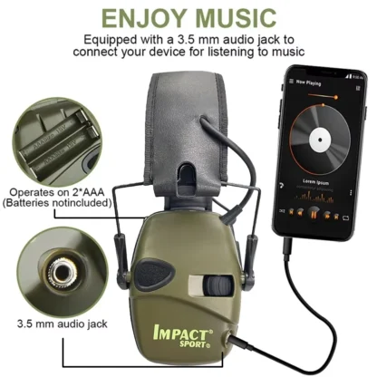 Outdoor Tactical Electronic Shooting Earmuff Active Anti-noise Headset Impact Sound Amplification Hearing Protector 3