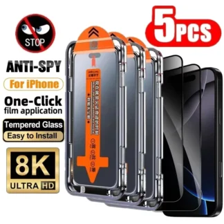 1-5PCS Privacy Screen Protector for iPhone 18 17 Pro Max 16 15 14 13 12 11 16e Plus Mini Air XR XS 6 7 8 Anti-Spy Tempered Glass 1