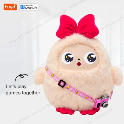 Tuya Smart AI Plush Robot, Voice Interactive E-Pet, Dynamic LED Eyes Companion Toy, USB Rechargeable, Present for All Ages 5