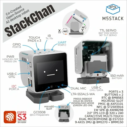 M5Stack Official StackChan: Kawaii Co-Created Open-Source AI Desktop Robot(ESP32-S3) 1