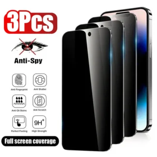3PCS Anti-Spy Glass for IPhone 18 17 16 15 14 13 12 11 Pro Max Privacy Screen Protector for IPhone 13Mini 14Plus 14Pro Glass 16e 1