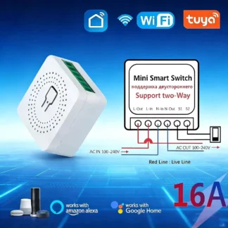 16A Tuya WiFi Smart Switch Module Mini Breaker 2-way Control Smart Life App Voice Control Work With Alexa Google Alice 1