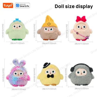 Tuya Smart AI Plush Robot, Voice Interactive E-Pet, Dynamic LED Eyes Companion Toy, USB Rechargeable, Present for All Ages 2