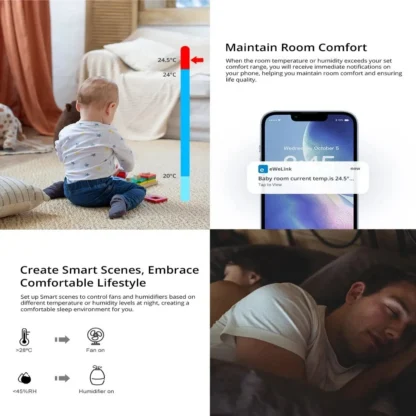 SONOFF SNZB 02P EWeLink Smart Home Gadgets ZigBee Temperature Sensor Humidity Detector Thermometer Alexa Google Assistant Yandex 3