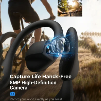 AI Camera Headphones 8MP HD Recording Smart AI Translation Ear Hanging Air Conduction Earphones Bluetooth Outdoor Cycling Record 2
